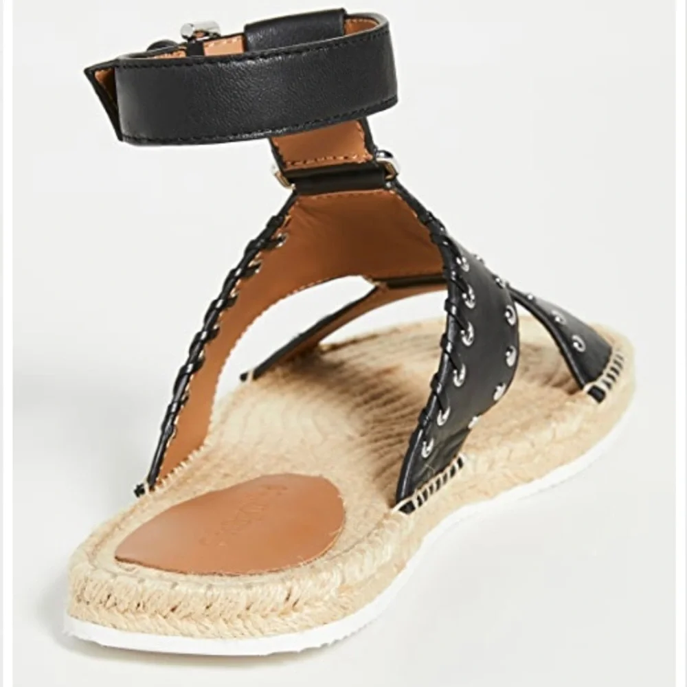See by Chloe Yuna Espadrille Woven Studded Leather Sandals - Picture 3 of 11
